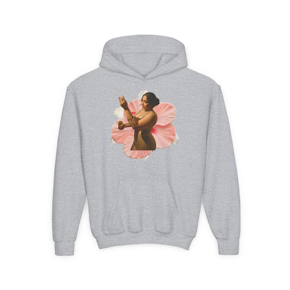 Drashti Hoodie — Vintage Dancer Floral Graphic with “We Will Be Home” Back Script