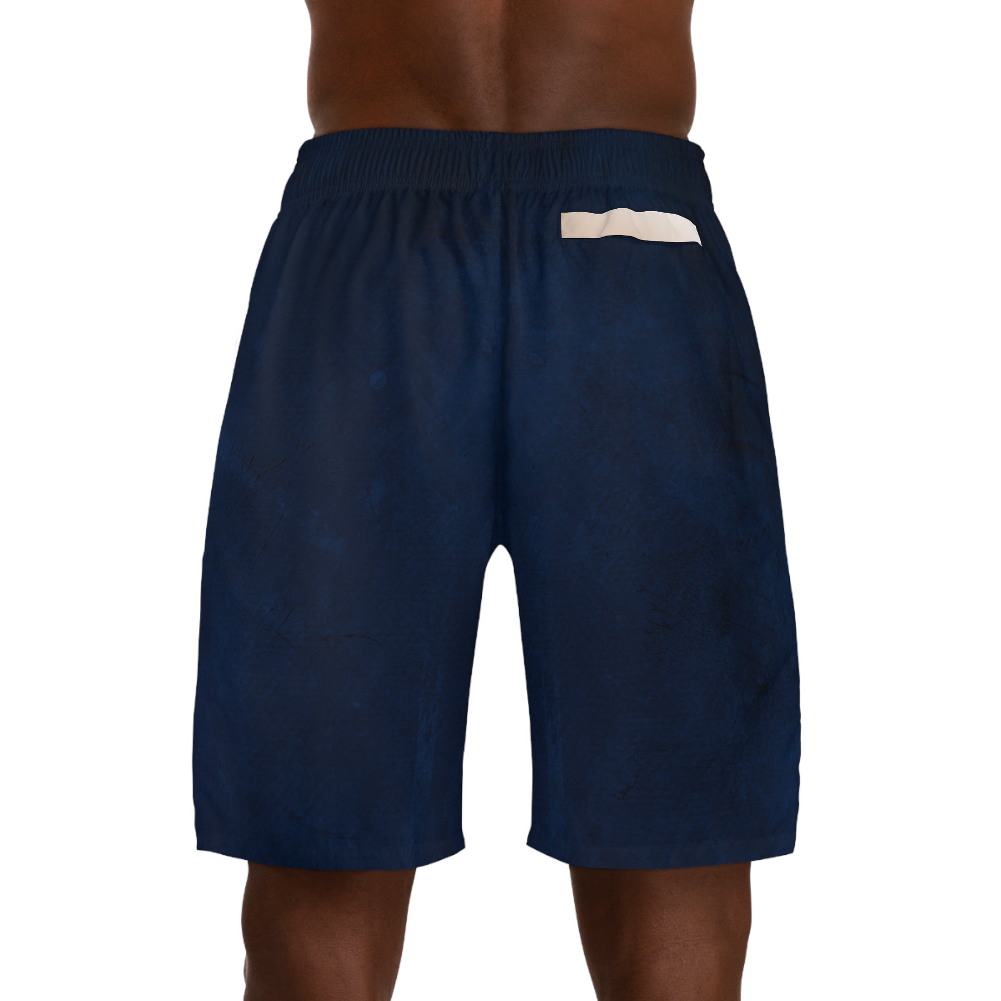 Jogger Shorts — Navy Athletic Casual with "love, always" Script