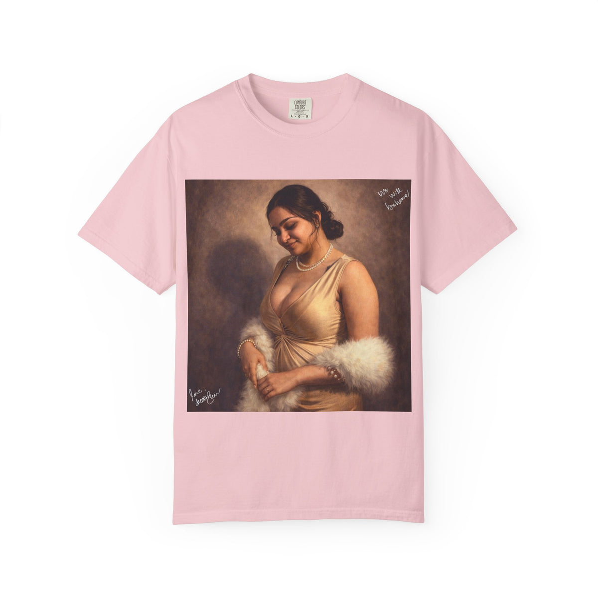 Drashti Portrait Graphic T-Shirt — Vintage Framed Lady Art Print