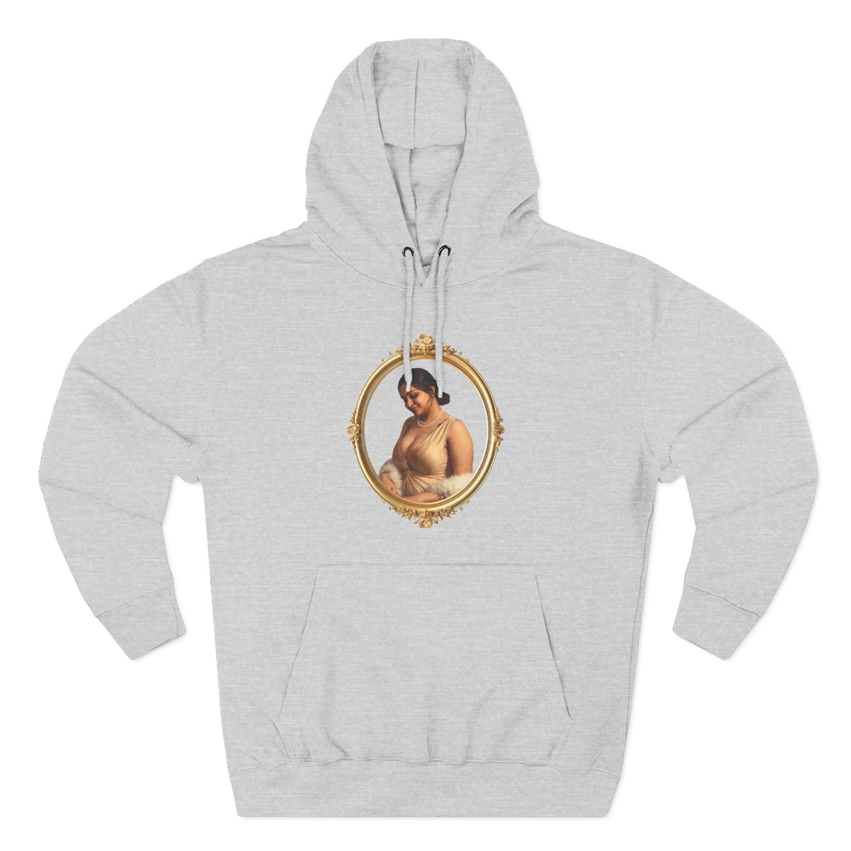 Drashti Portrait Hoodie — Vintage Frame Romantic Art Pullover