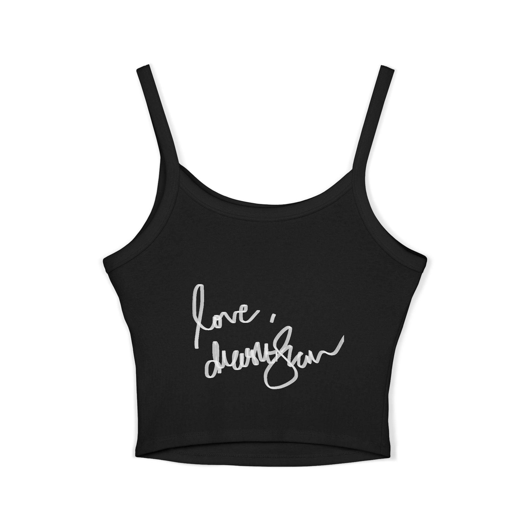 Mirror Portrait Crop Tank — "love, demi~gün" Signature Graphic
