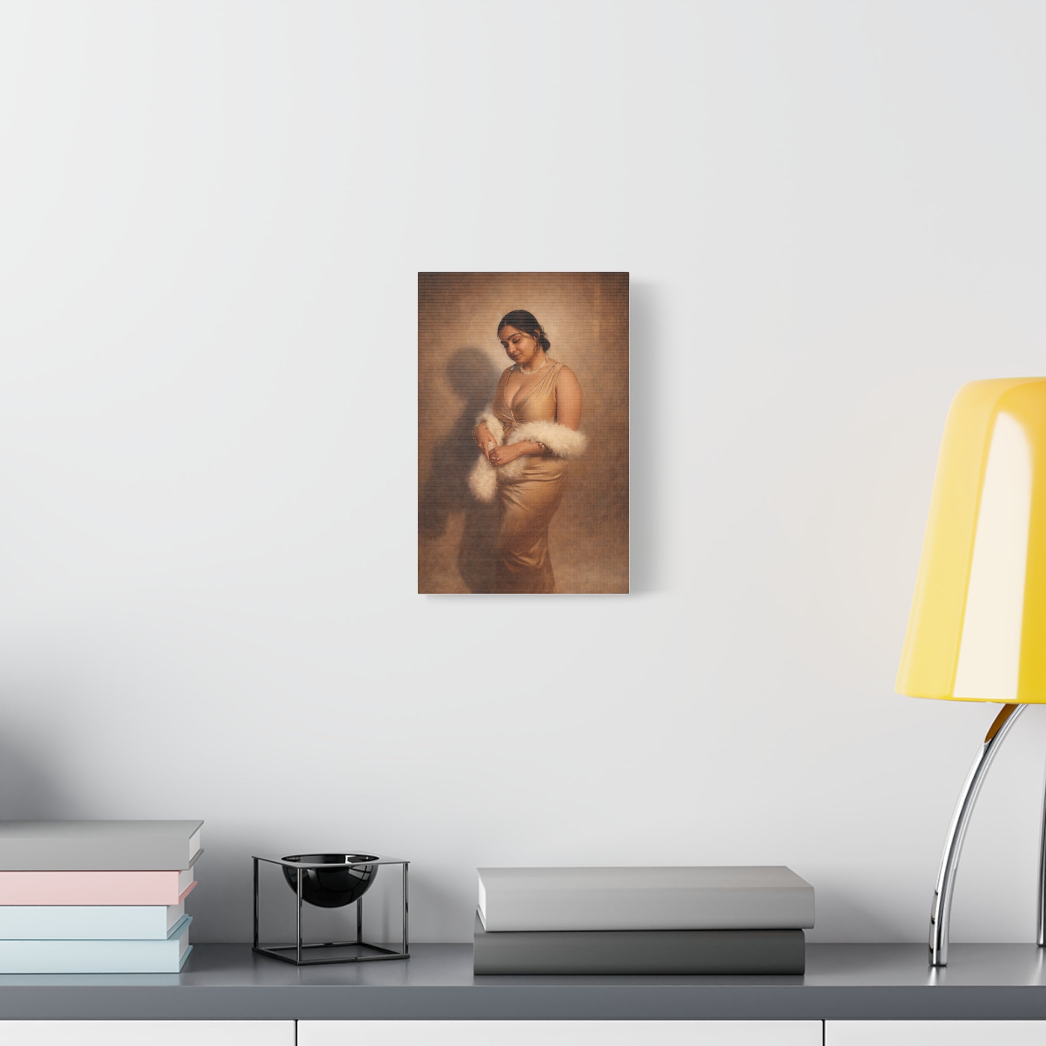 Classic Canvas Portrait Print — Vintage Glamour Woman Canvas Wall Art