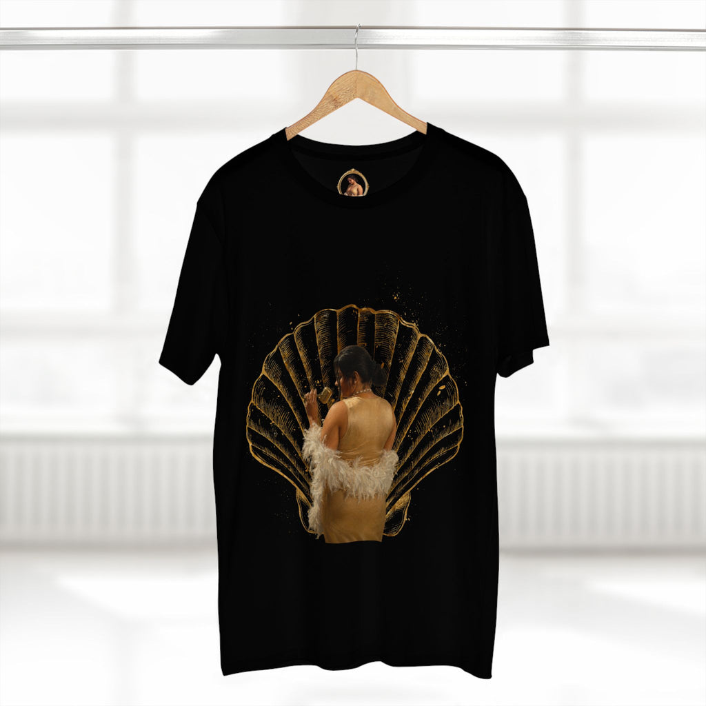 Vintage Vanity Tee — Antique Mirror & Shell Art Graphic T-Shirt