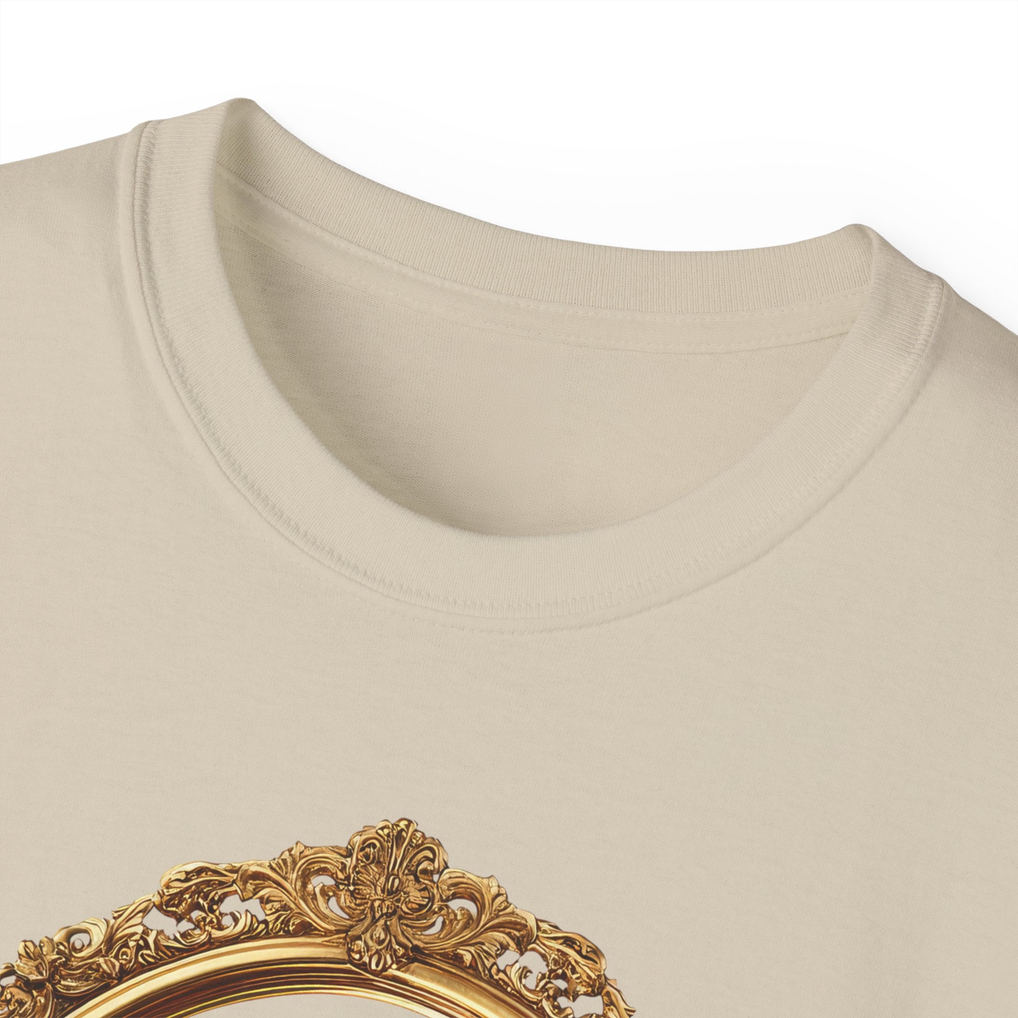 Angel Portrait T-Shirt — Vintage Gold Framed Guardian Tee