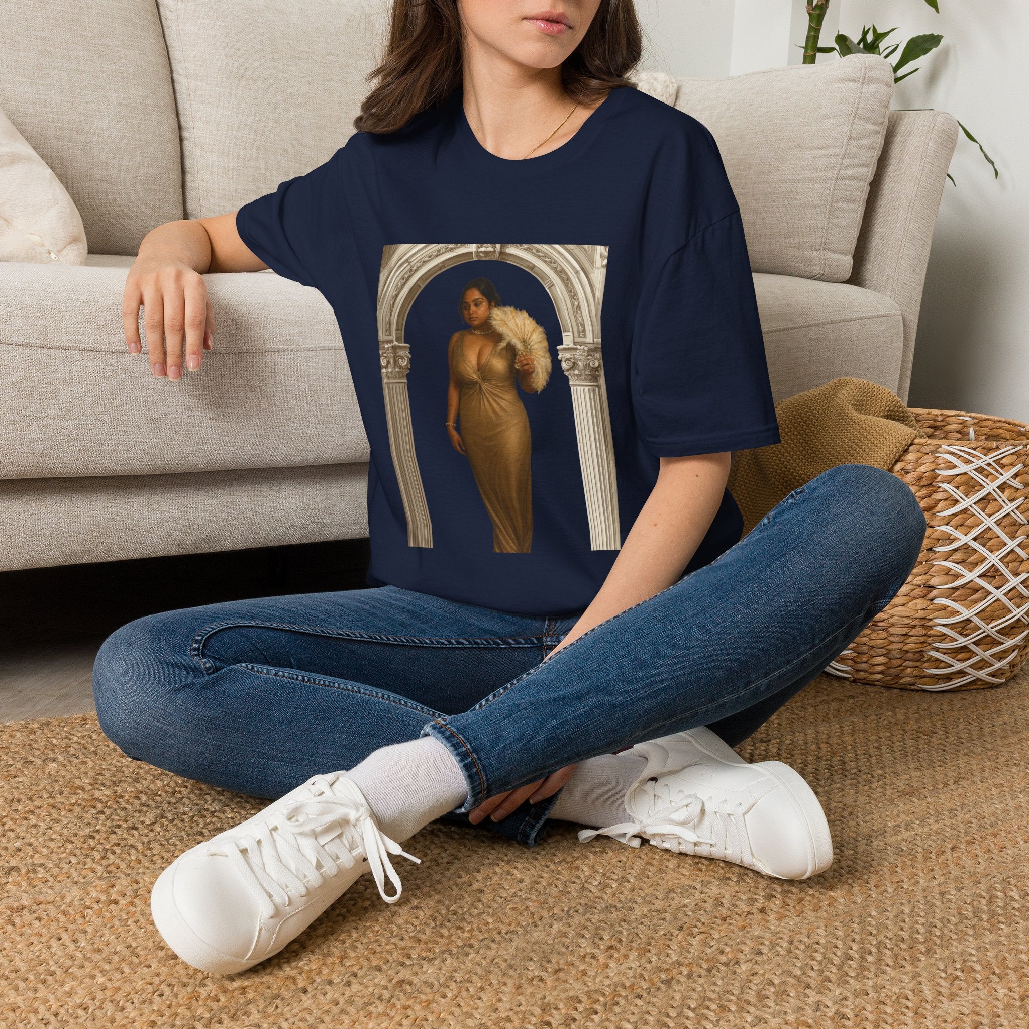 Vintage Arch Portrait T-Shirt — Elegant Woman Art Print