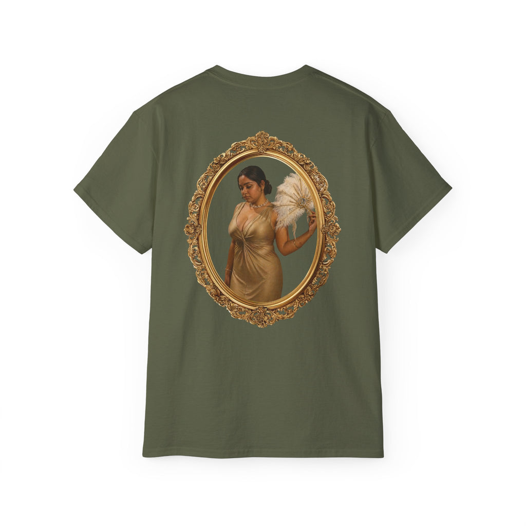 Angel Portrait T-Shirt — Vintage Gold Framed Guardian Tee