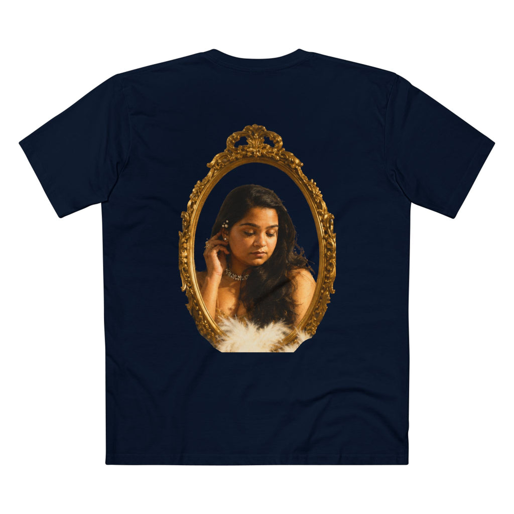 Vintage Vanity Tee — Antique Mirror & Shell Art Graphic T-Shirt