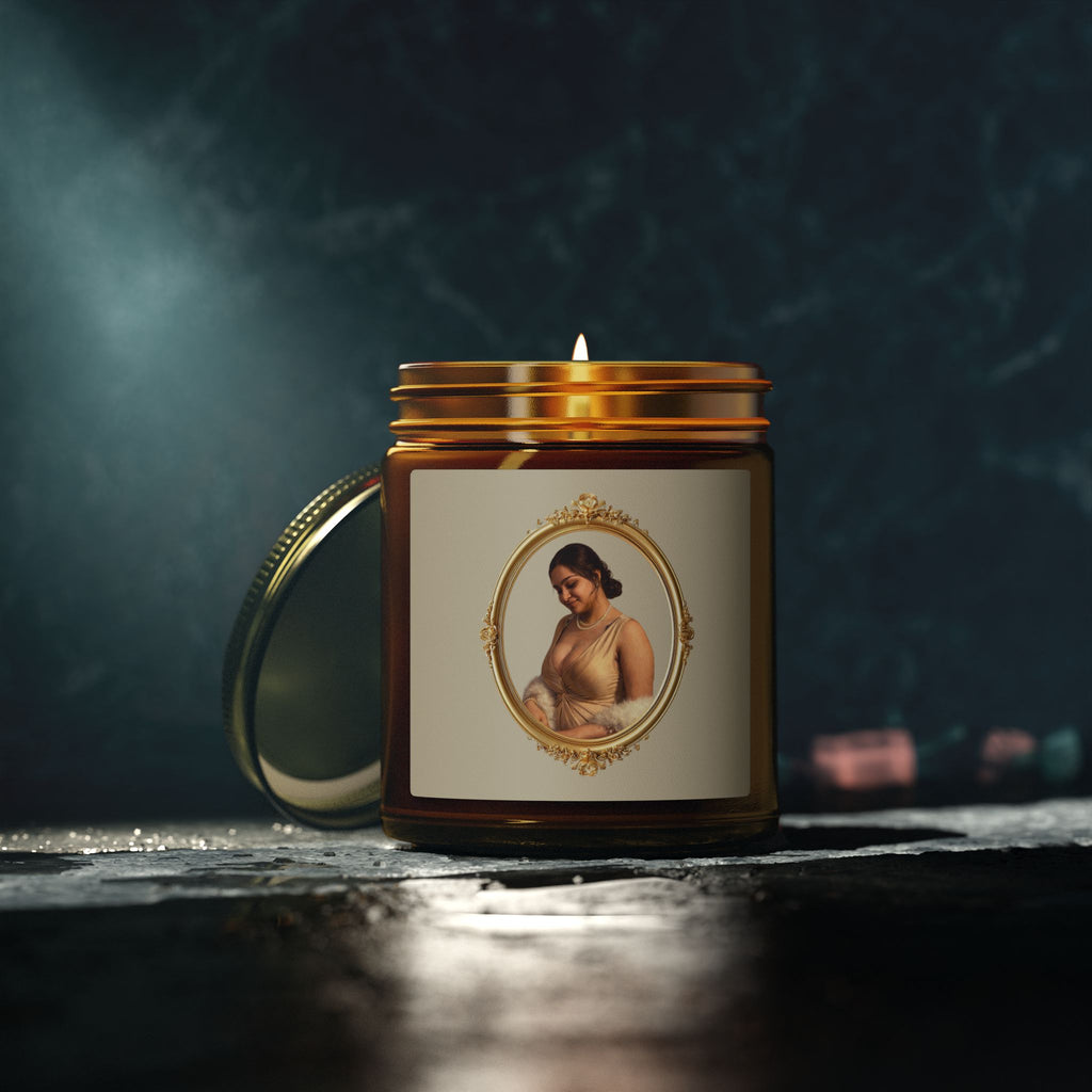 Coconut Apricot Soy Jar Candle — Floral Pearl Design (4oz & 9oz)
