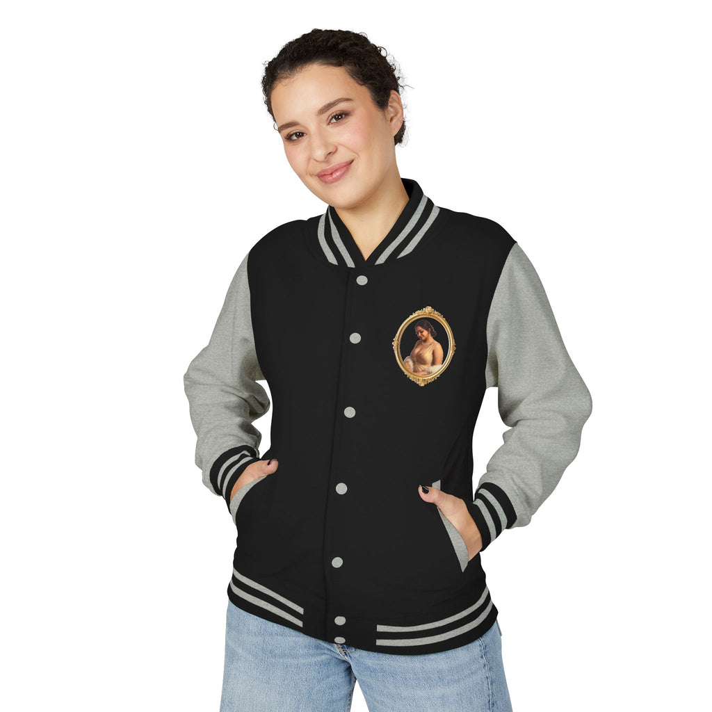 Vintage Portrait Letterman Jacket — Framed Classical Art Varsity Jacket