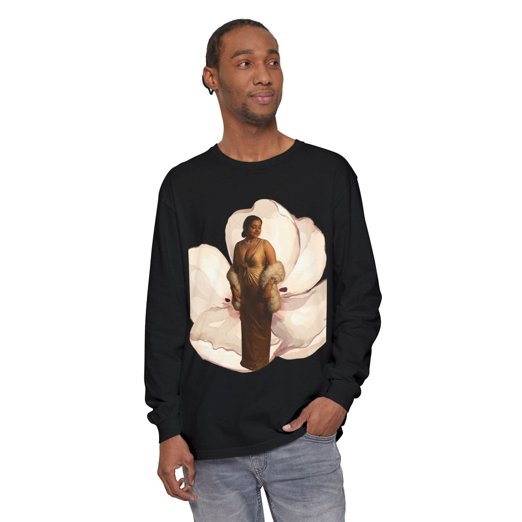 We Will Be Home Long Sleeve Tee — Floral Vintage Portrait Graphic