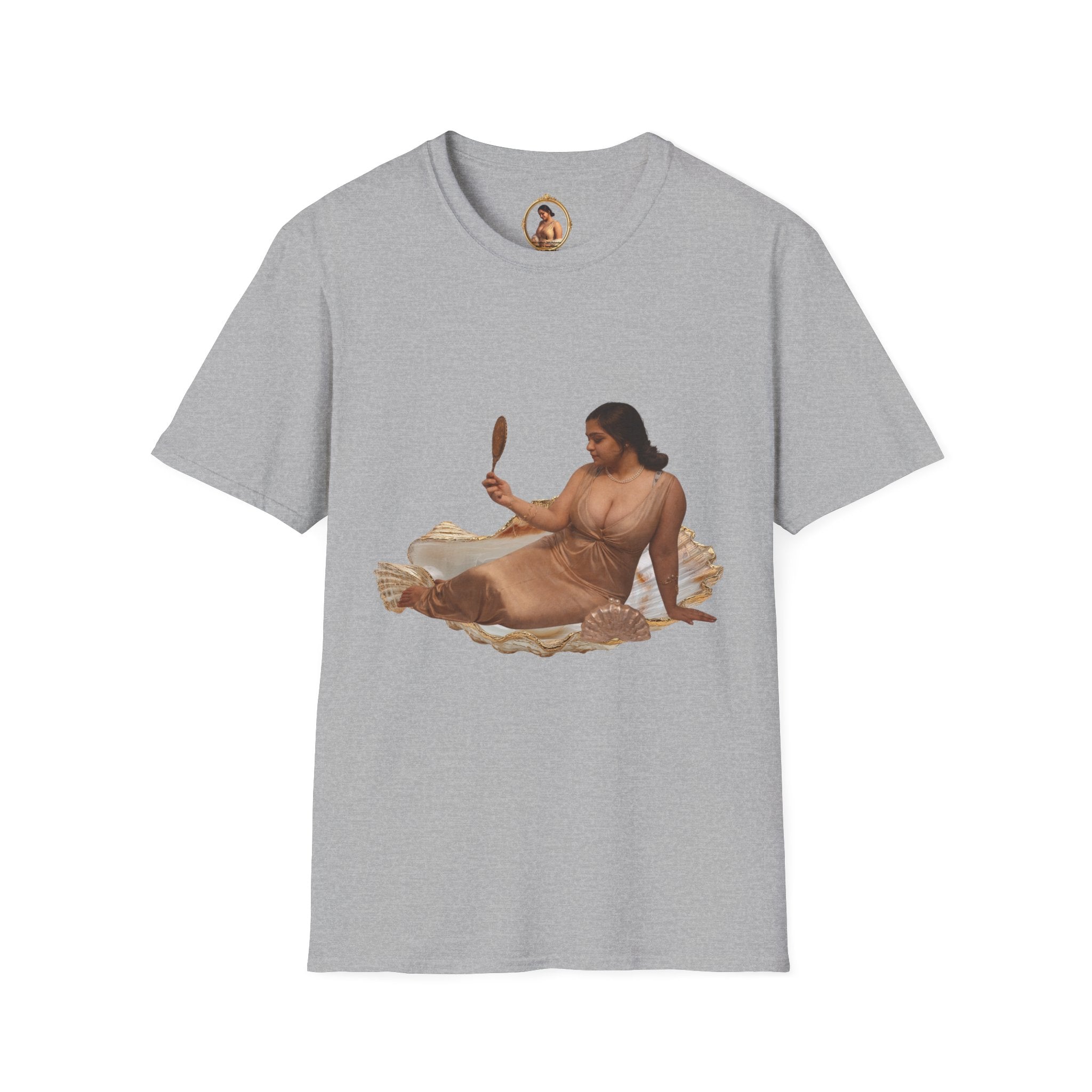 T-Shirt — Vintage Reclining Woman with Hand Mirror Art Tee