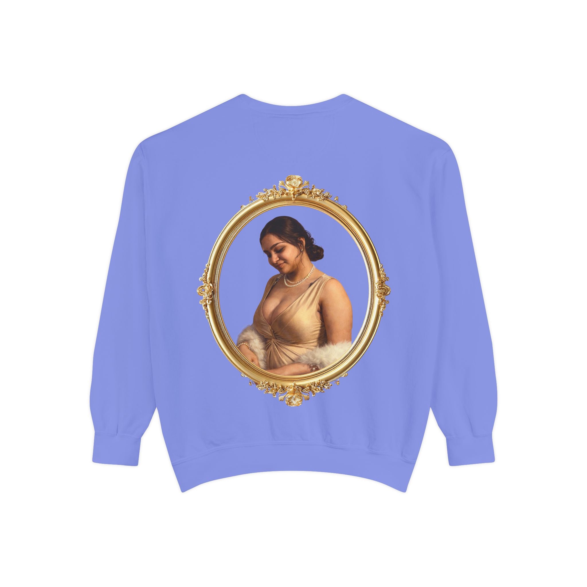 Portrait Sweatshirt — Vintage Frame Elegant Lady Graphic Pullover