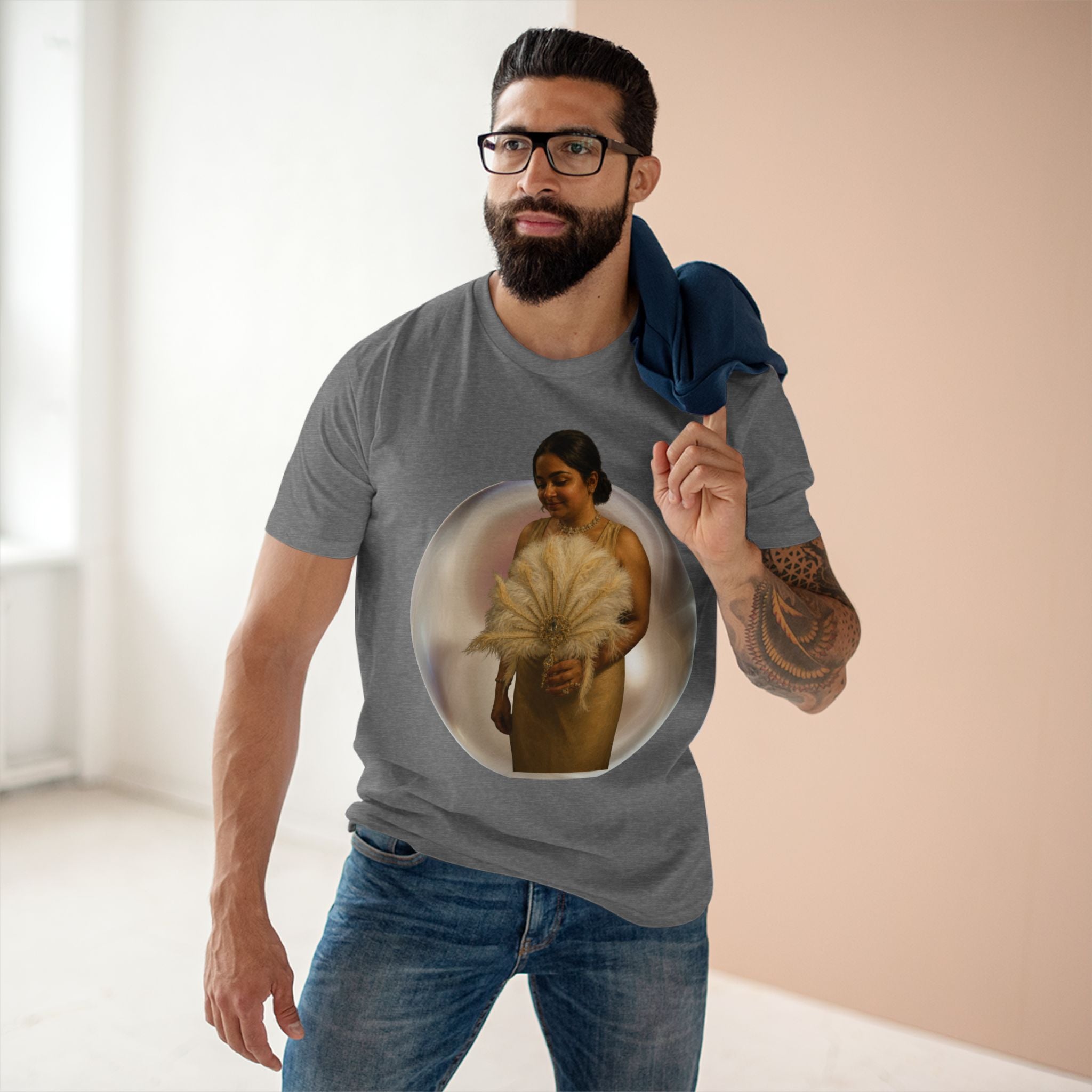 T‑Shirt — Vintage Portrait Bubble with 'We Will Become' Script