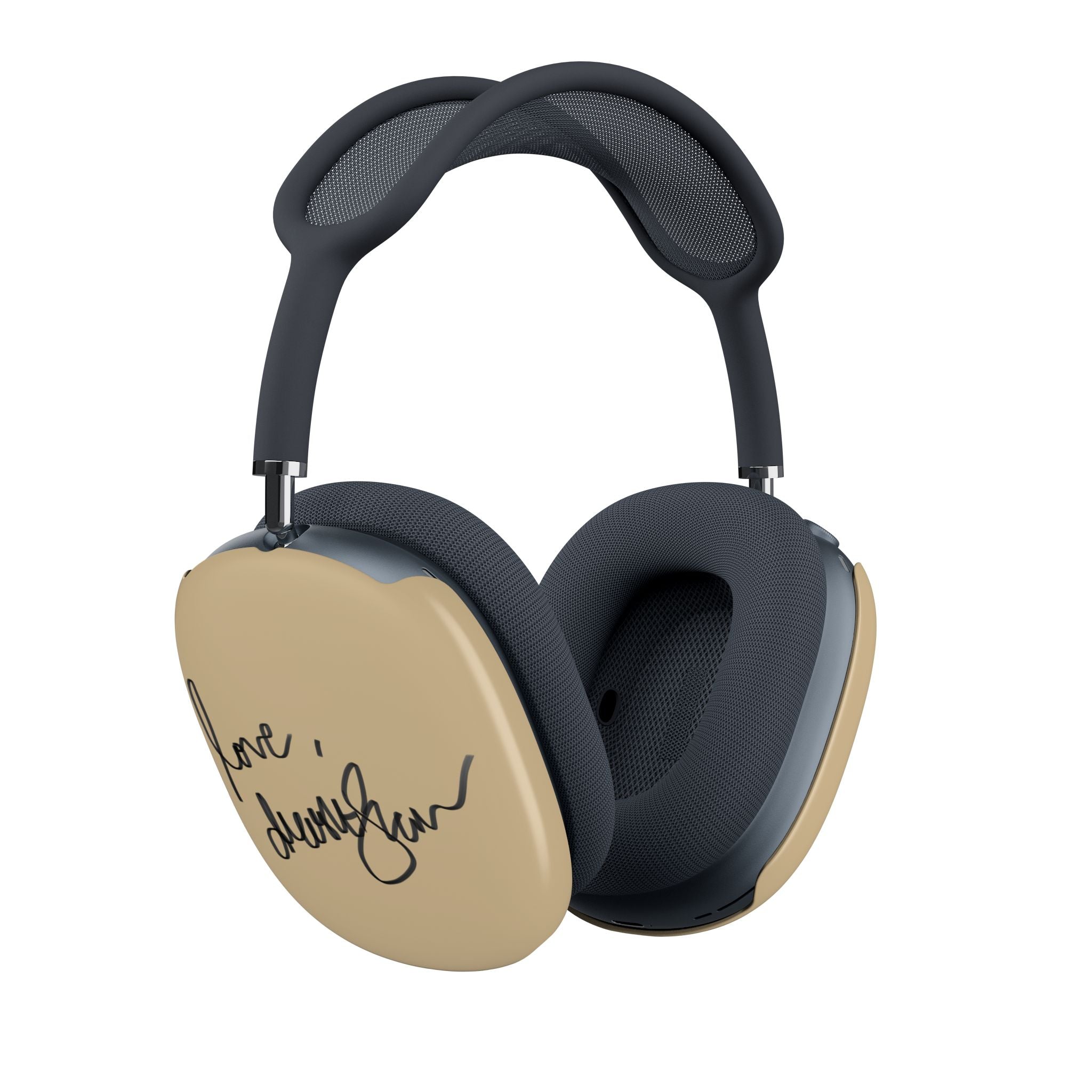 AirPods Max Case — Retro Portrait & "Love, [Signature]" Beige Designer Cover