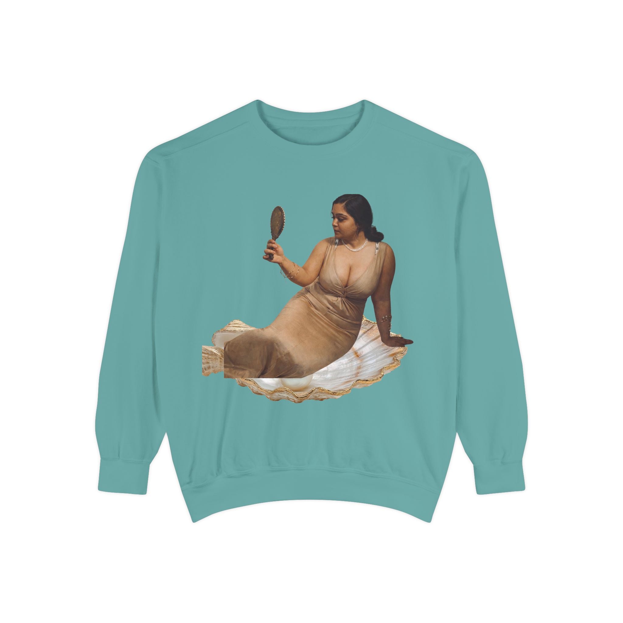 Reclining Muse Sweatshirt — 'We Will Be Home' Retro Art Graphic Crewneck