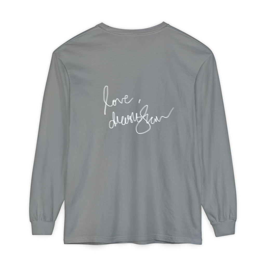 Long Sleeve T-Shirt — “Love, Dua Lipa” Shell Goddess Graphic