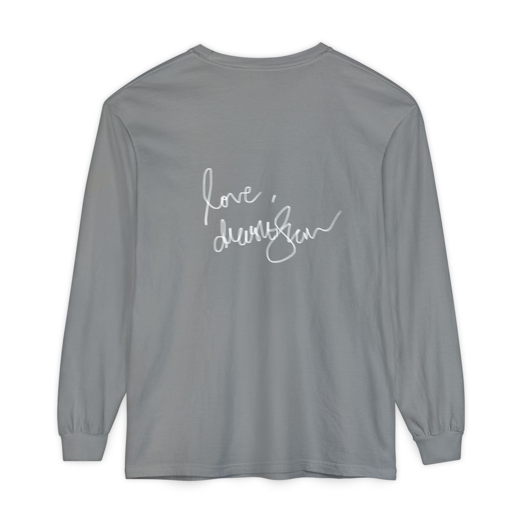 Long Sleeve T-Shirt — “Love, Dua Lipa” Shell Goddess Graphic