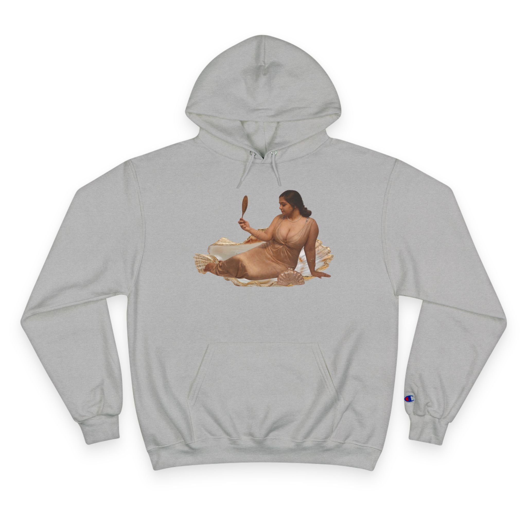 Champion Hoodie — Vintage Reclining Muse Graphic Hoodie with 'love, dunneGaur' Script