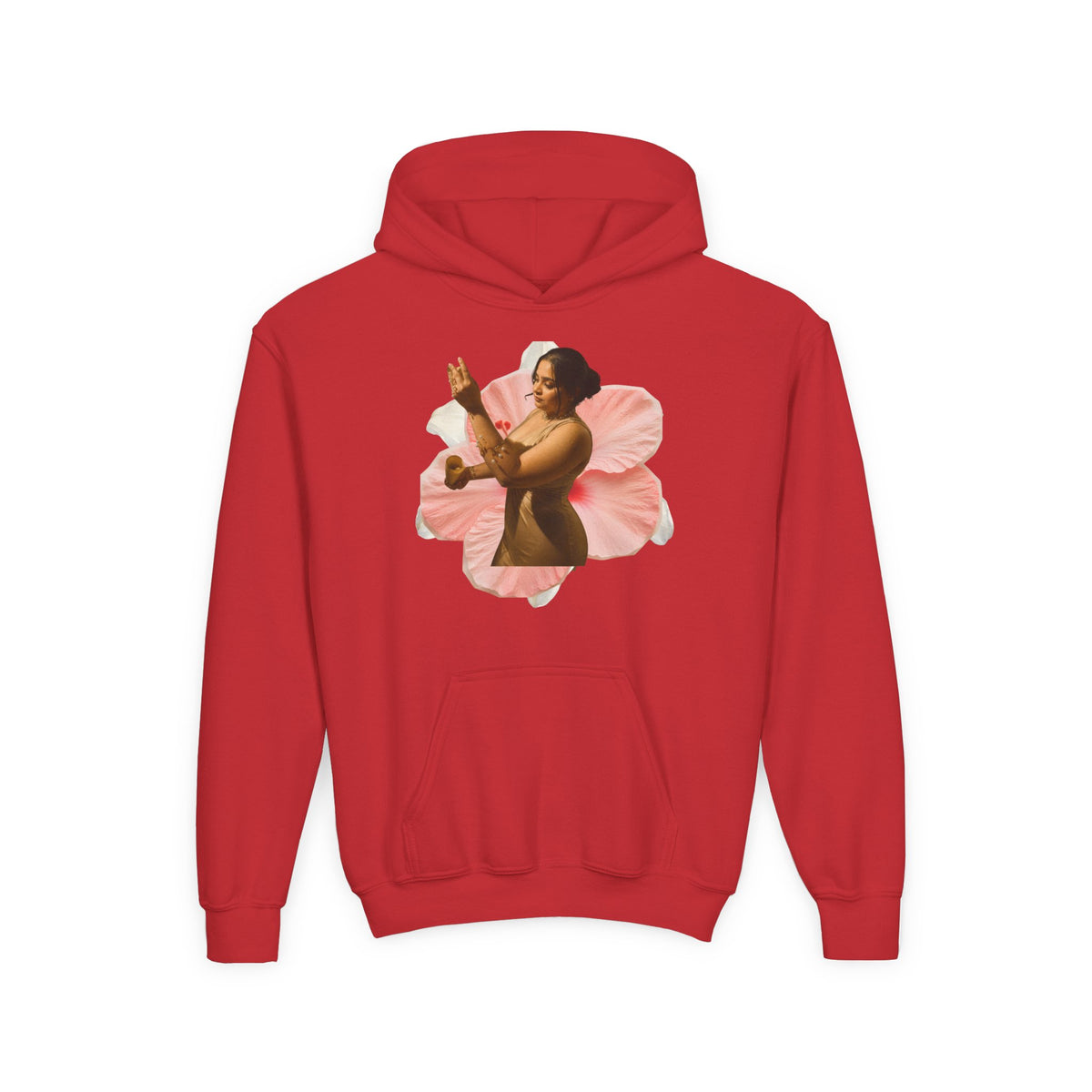 Drashti Hoodie — Vintage Dancer Floral Graphic with “We Will Be Home” Back Script
