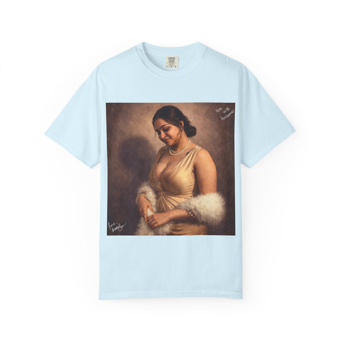 Drashti Portrait Graphic T-Shirt — Vintage Framed Lady Art Print