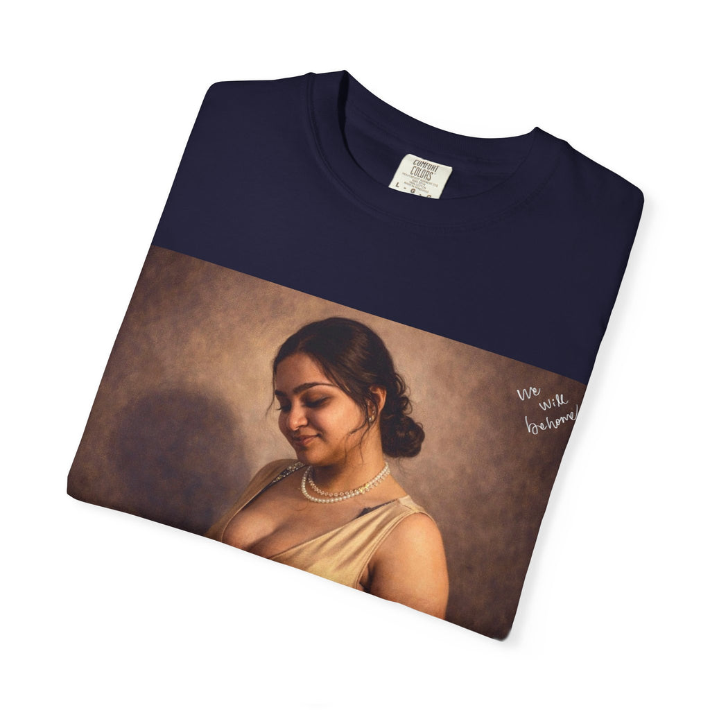 Portrait Graphic T-Shirt — Vintage Framed Lady Art Print
