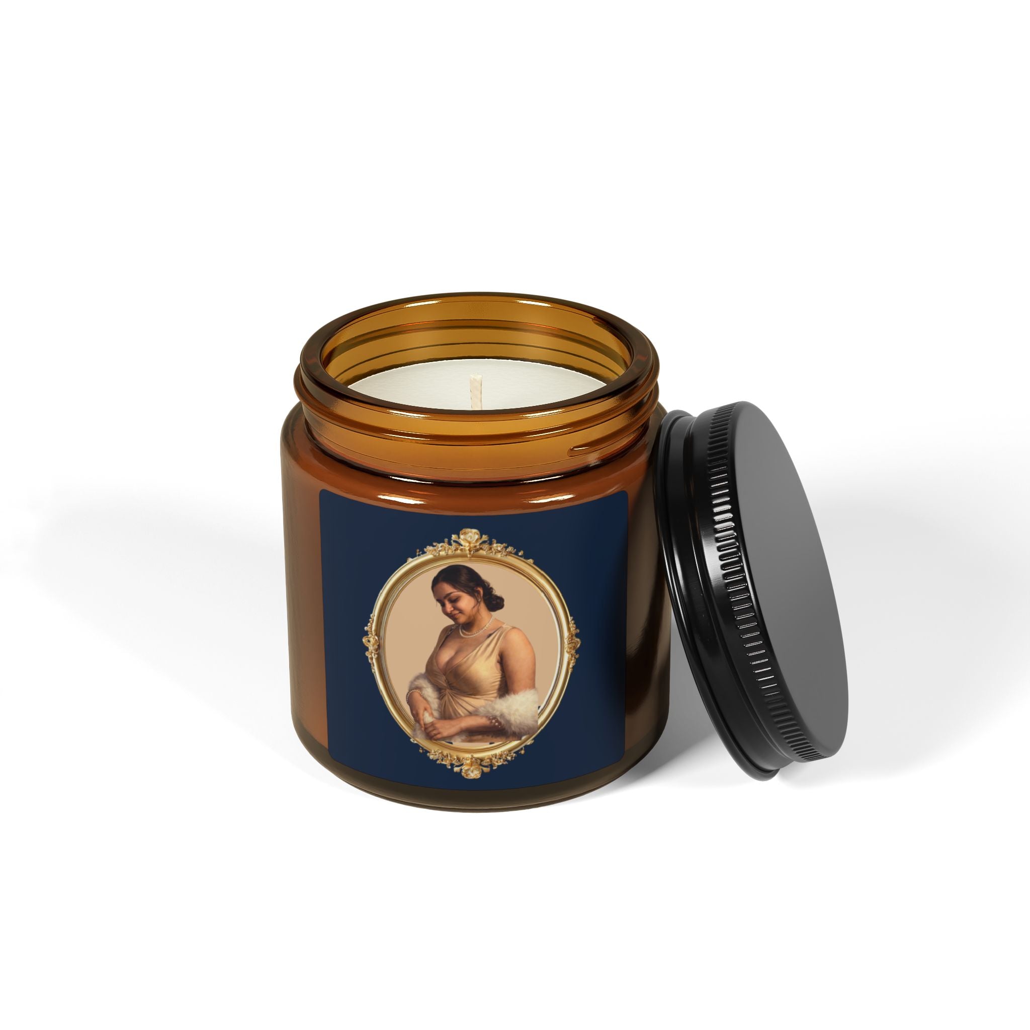 Aromatic Soy Candle — Vintage Portrait Amber Jar (Multi-Size)