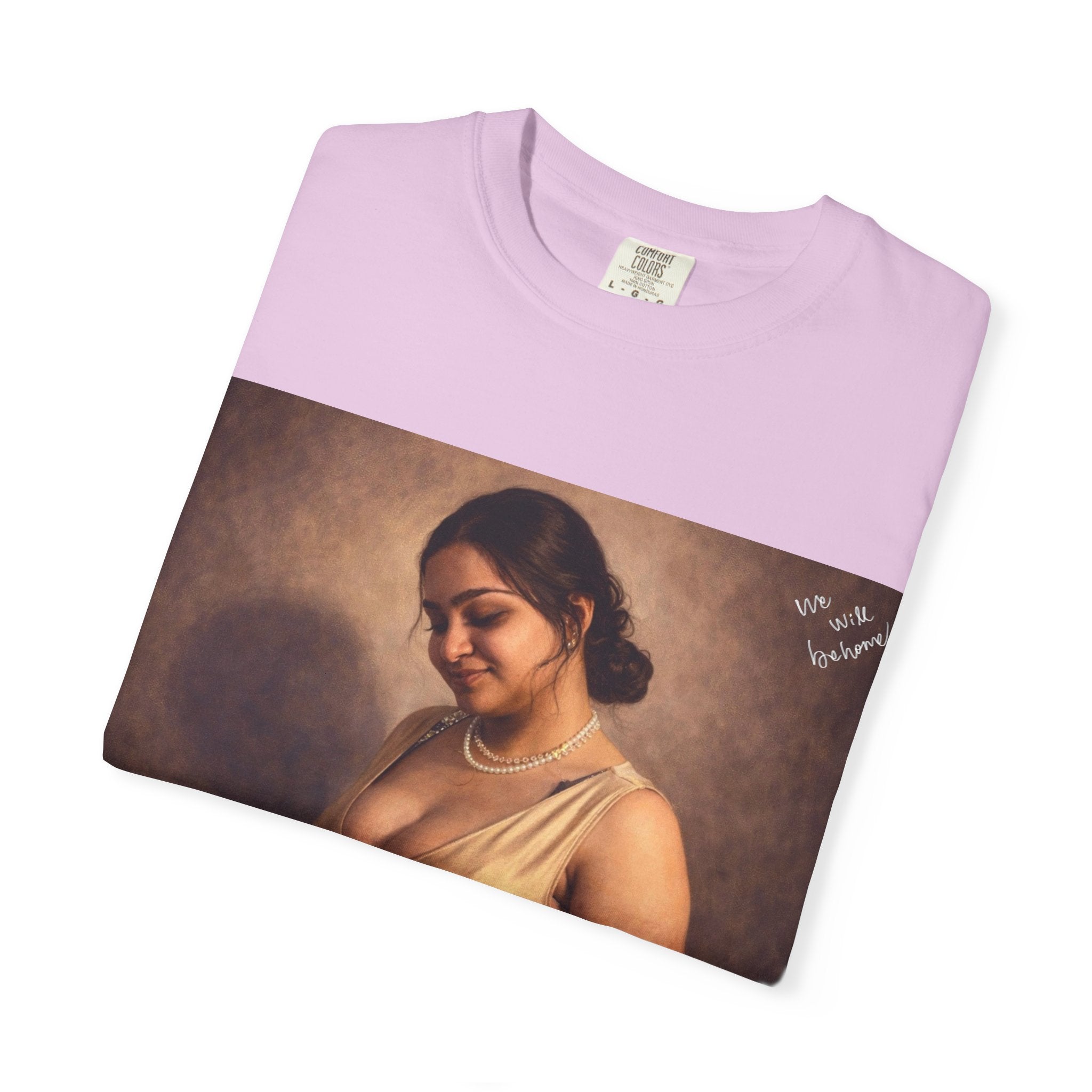 Portrait Graphic T-Shirt — Vintage Framed Lady Art Print