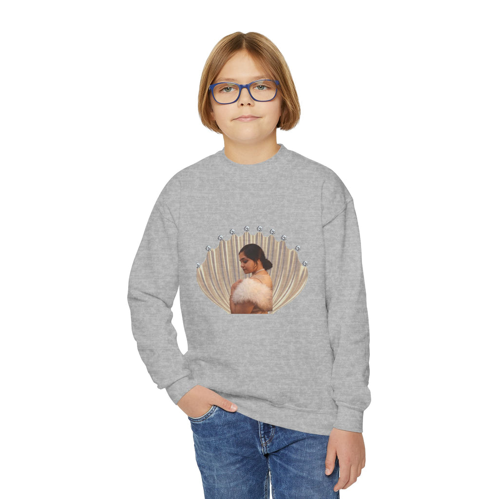 Youth Crewneck Sweatshirt — 'We Will Be Home' Vintage Portrait Graphic