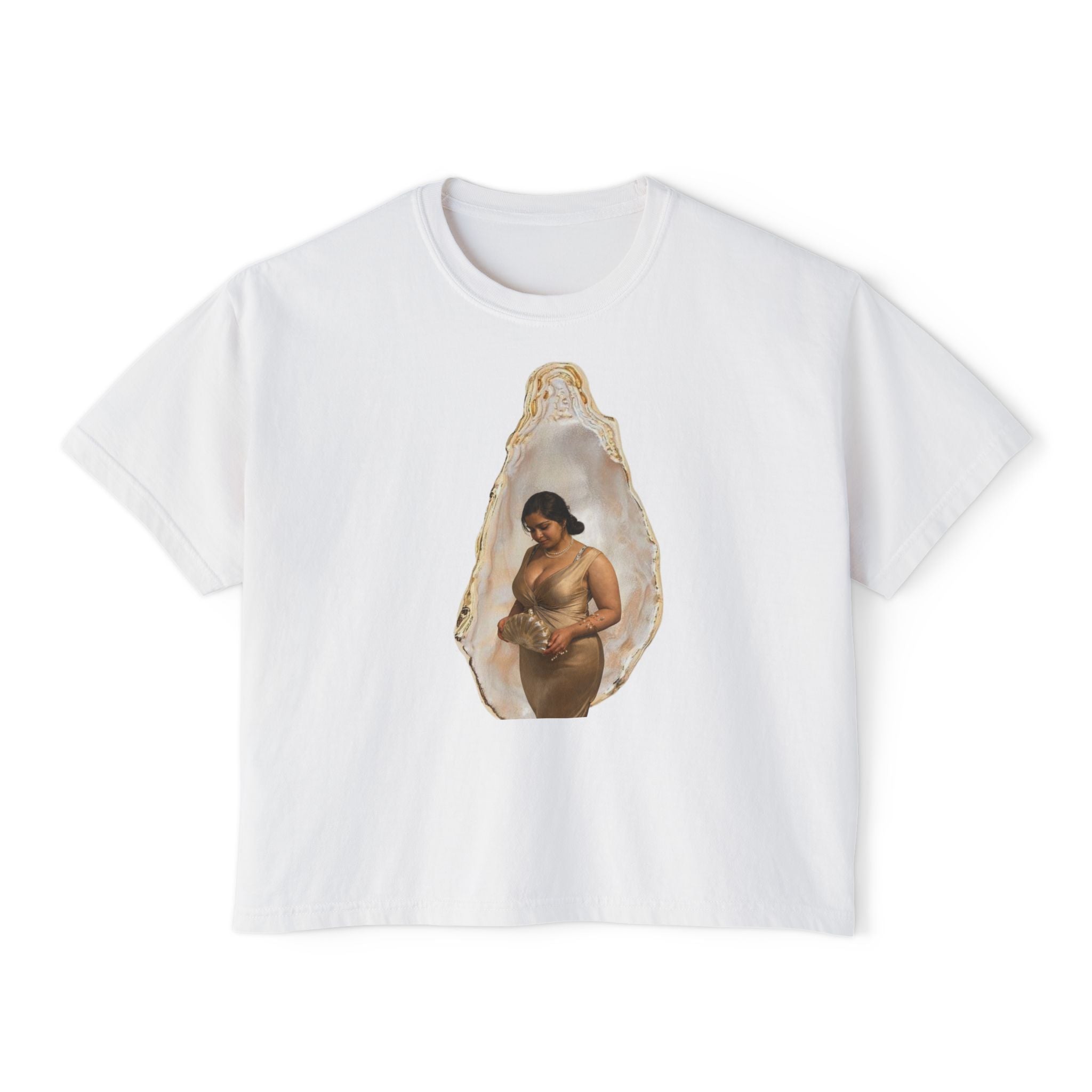 Boxy Tee — 'We Will Be Home' Vintage Angel Art Cropped T‑Shirt