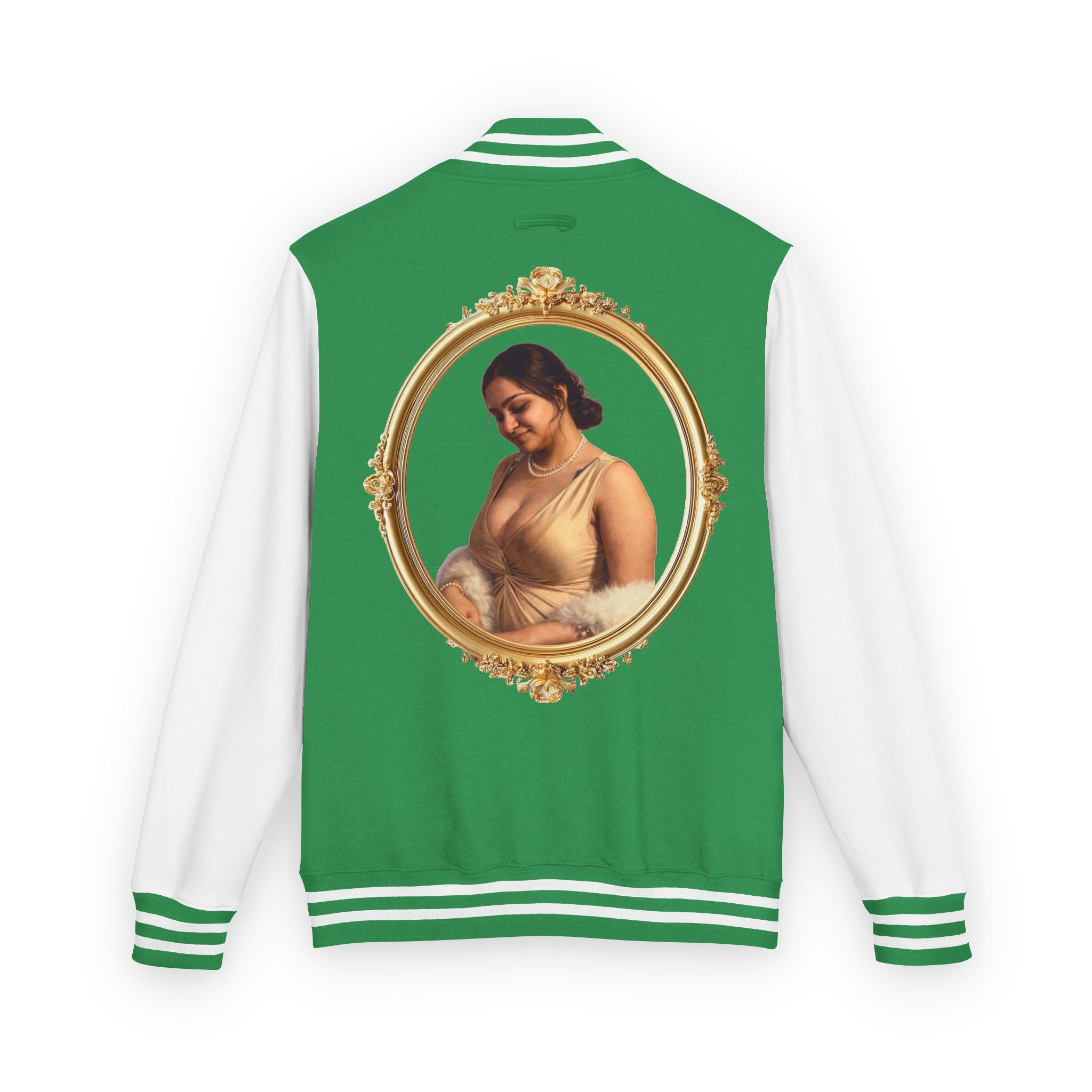 Vintage Portrait Letterman Jacket — Framed Classical Art Varsity Jacket