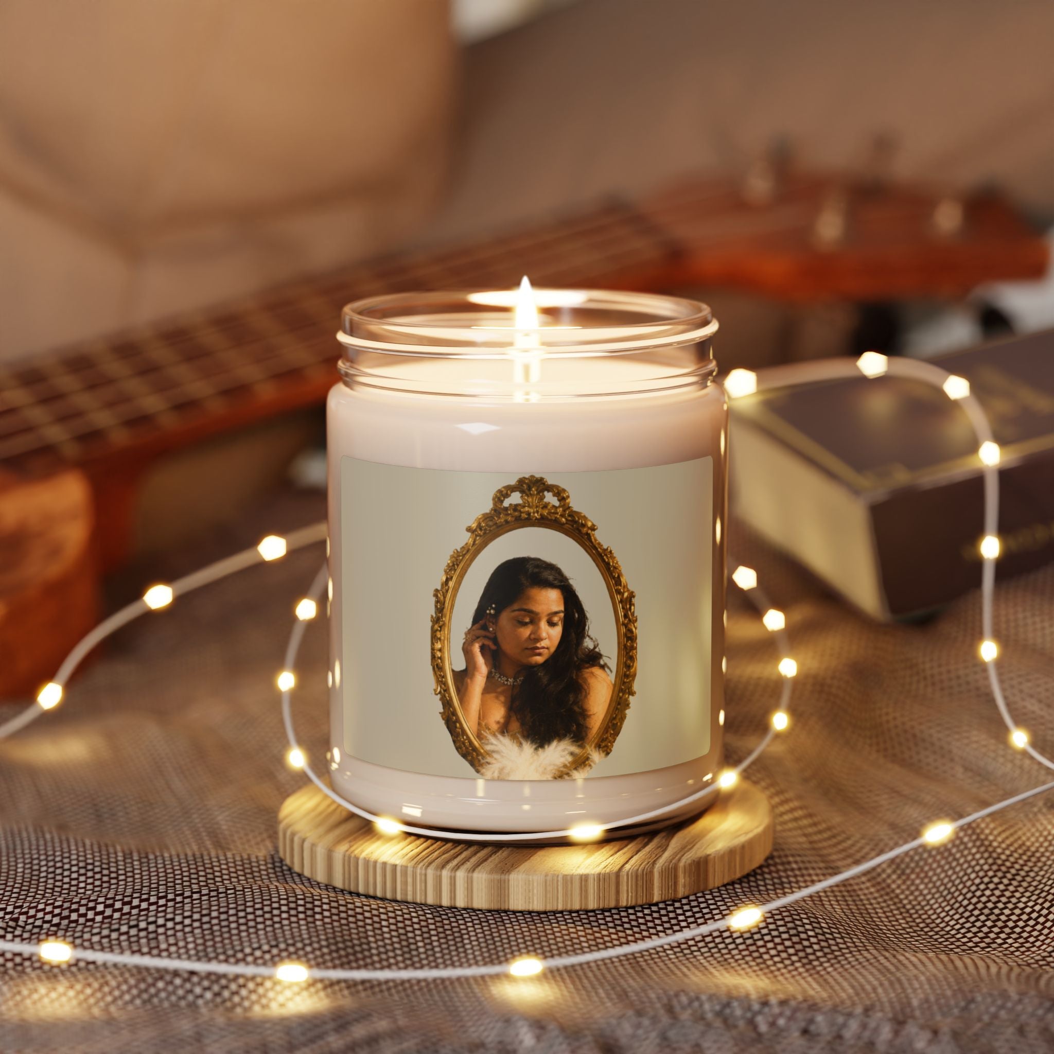 Vintage Mirror Portrait Scented Soy Candle — 9oz Relaxing Home Fragrance
