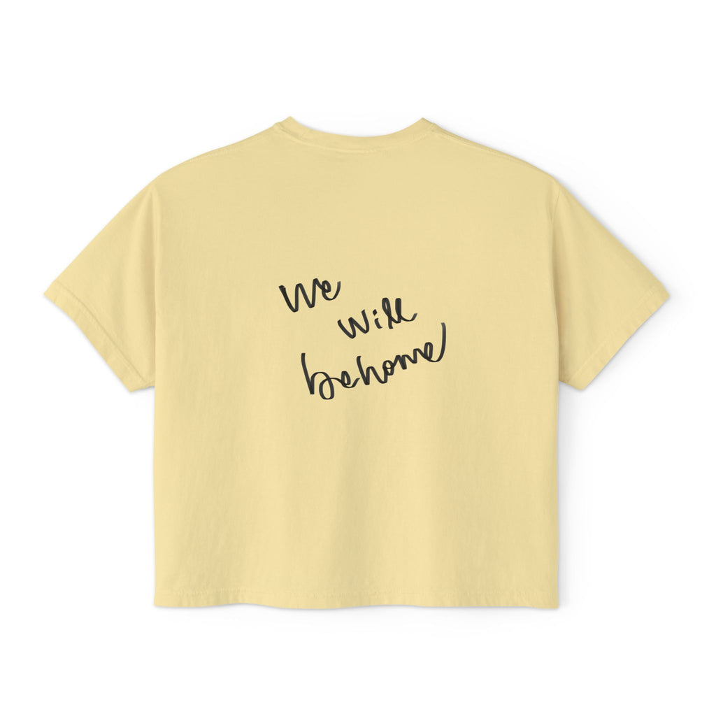 Boxy Tee — 'We Will Be Home' Vintage Angel Art Cropped T‑Shirt