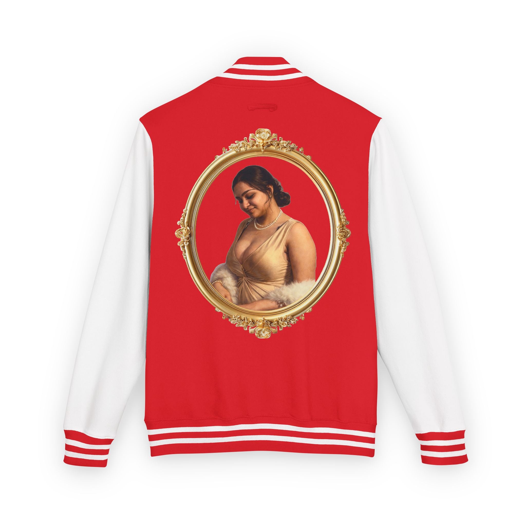 Vintage Portrait Letterman Jacket — Framed Classical Art Varsity Jacket