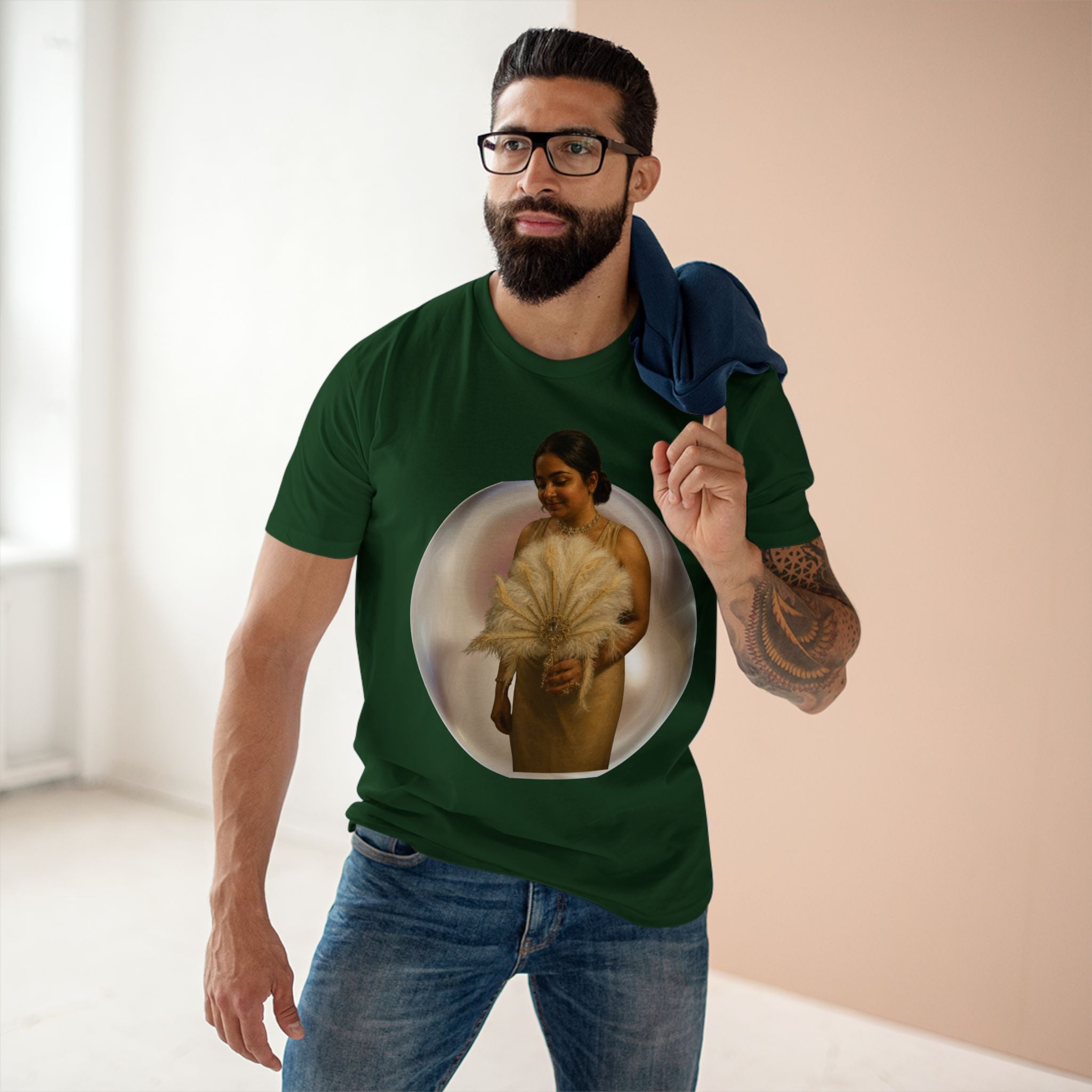T‑Shirt — Vintage Portrait Bubble with 'We Will Become' Script