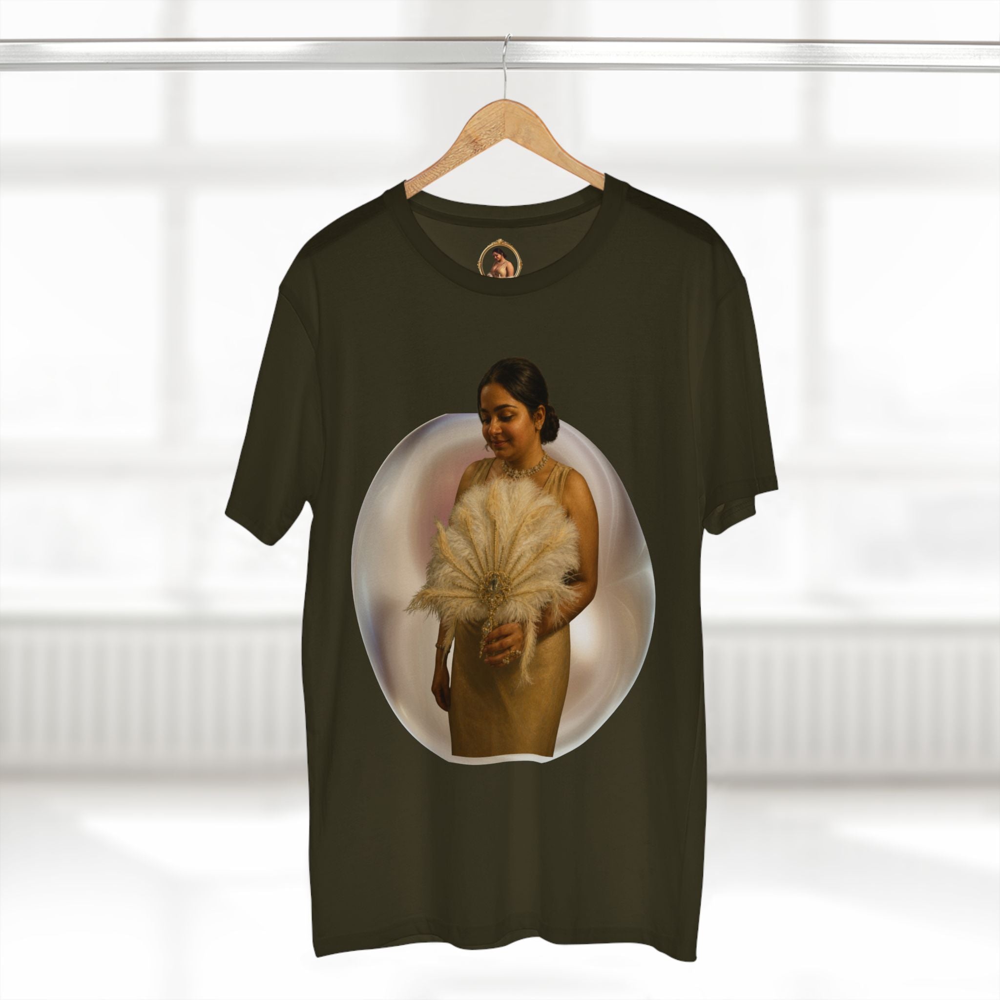 T‑Shirt — Vintage Portrait Bubble with 'We Will Become' Script