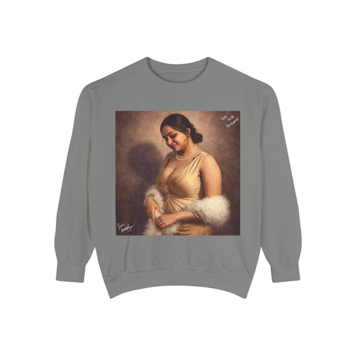 Drashti Portrait Sweatshirt — Vintage Frame Graphic Pullover