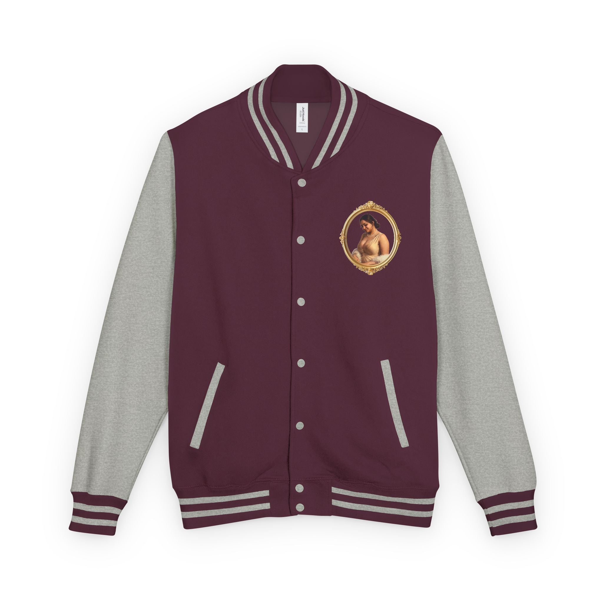 Vintage Portrait Letterman Jacket — Framed Classical Art Varsity Jacket