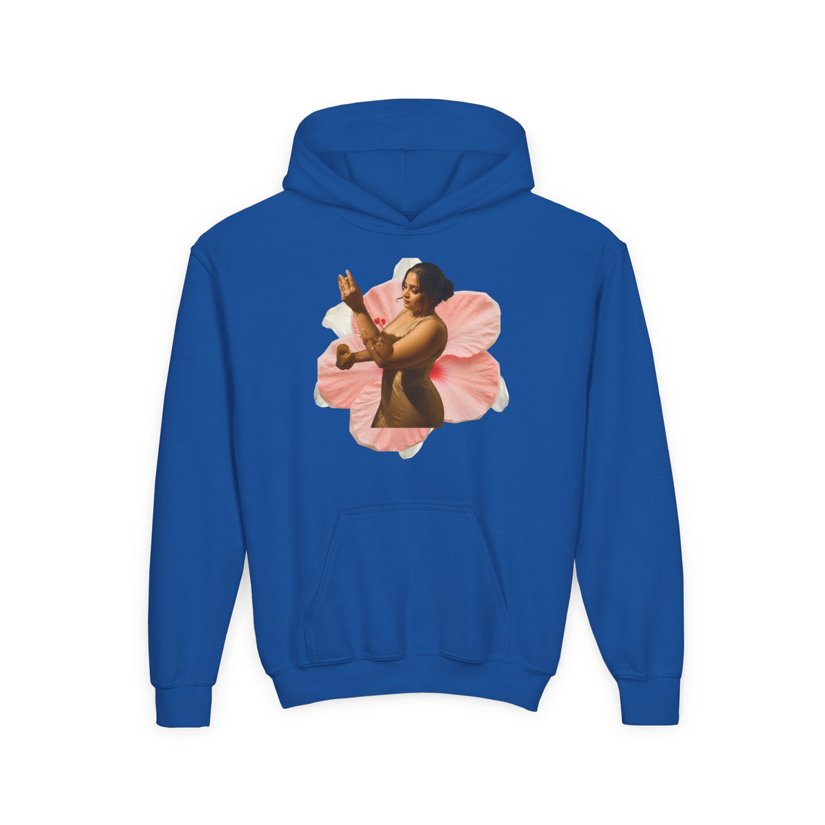 Drashti Hoodie — Vintage Dancer Floral Graphic with “We Will Be Home” Back Script
