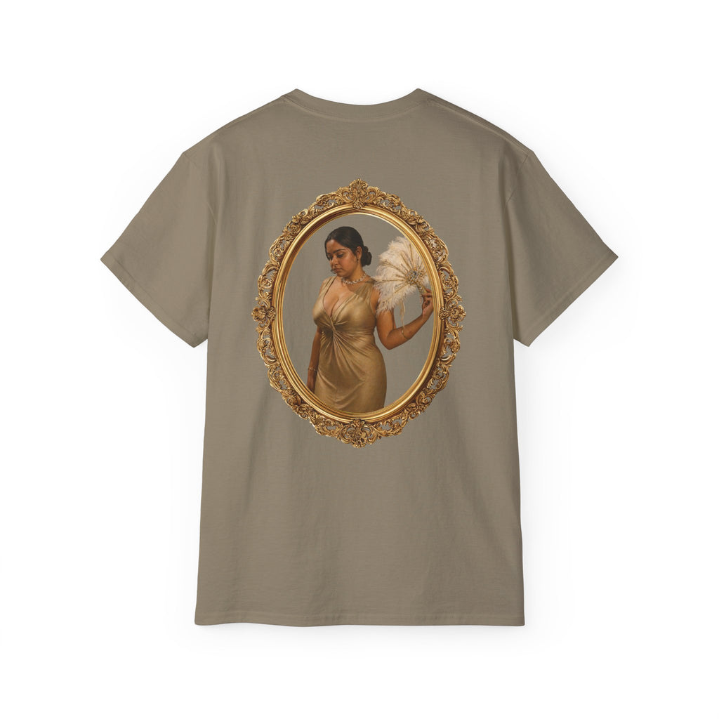 Angel Portrait T-Shirt — Vintage Gold Framed Guardian Tee