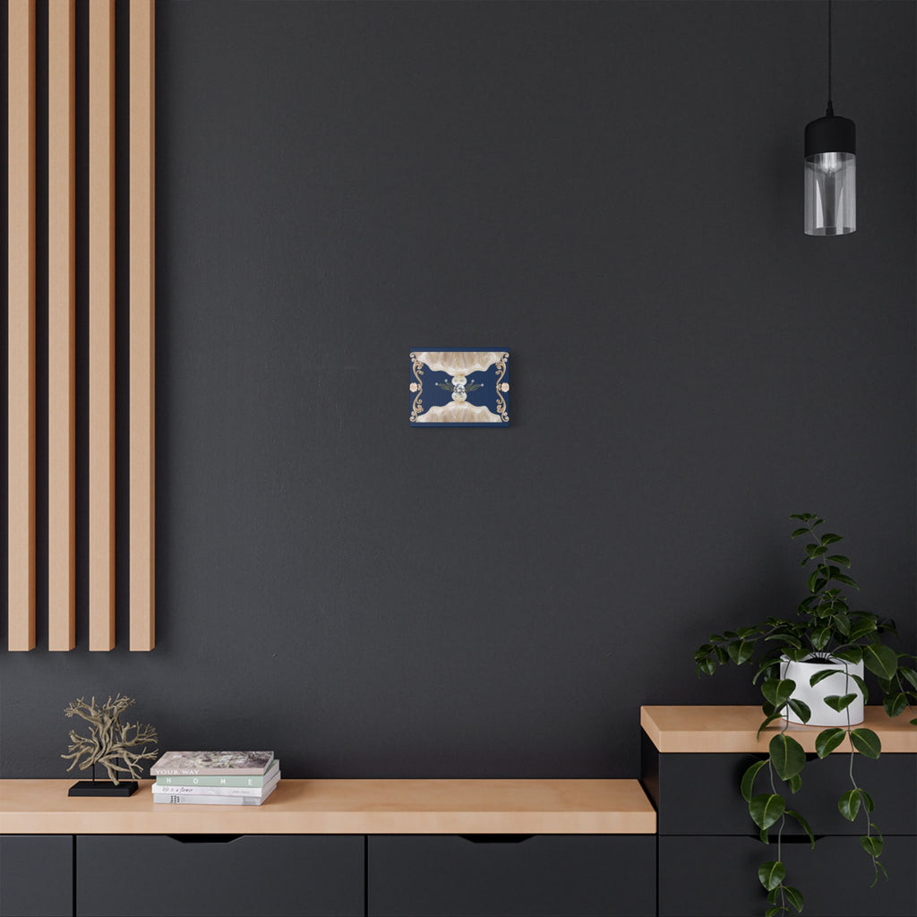Navy Pearl Baroque Satin Canvas Wall Art — Stretched Decorative Print