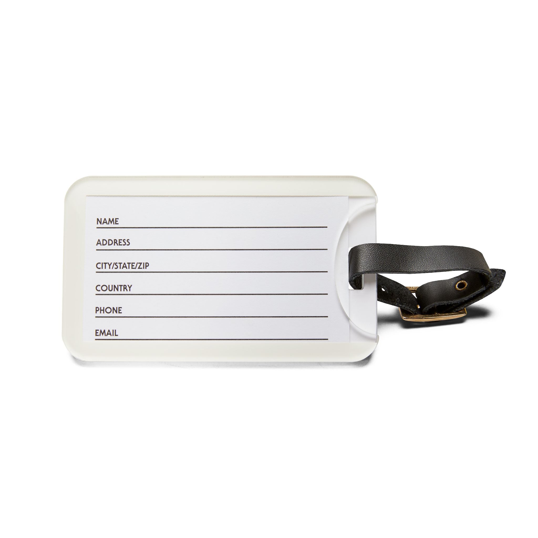 Vintage Portrait Luggage Tag — Elegant Gold Frame Travel ID