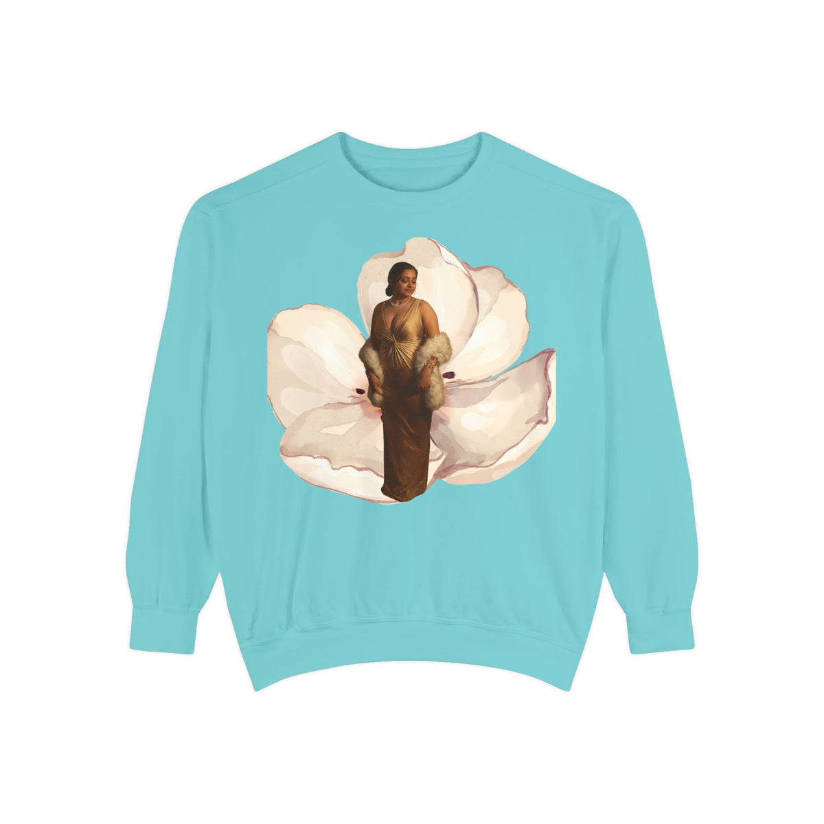 Drashti's WWBH Floral Portrait Sweatshirt — Vintage Gold Frame Art Crewneck
