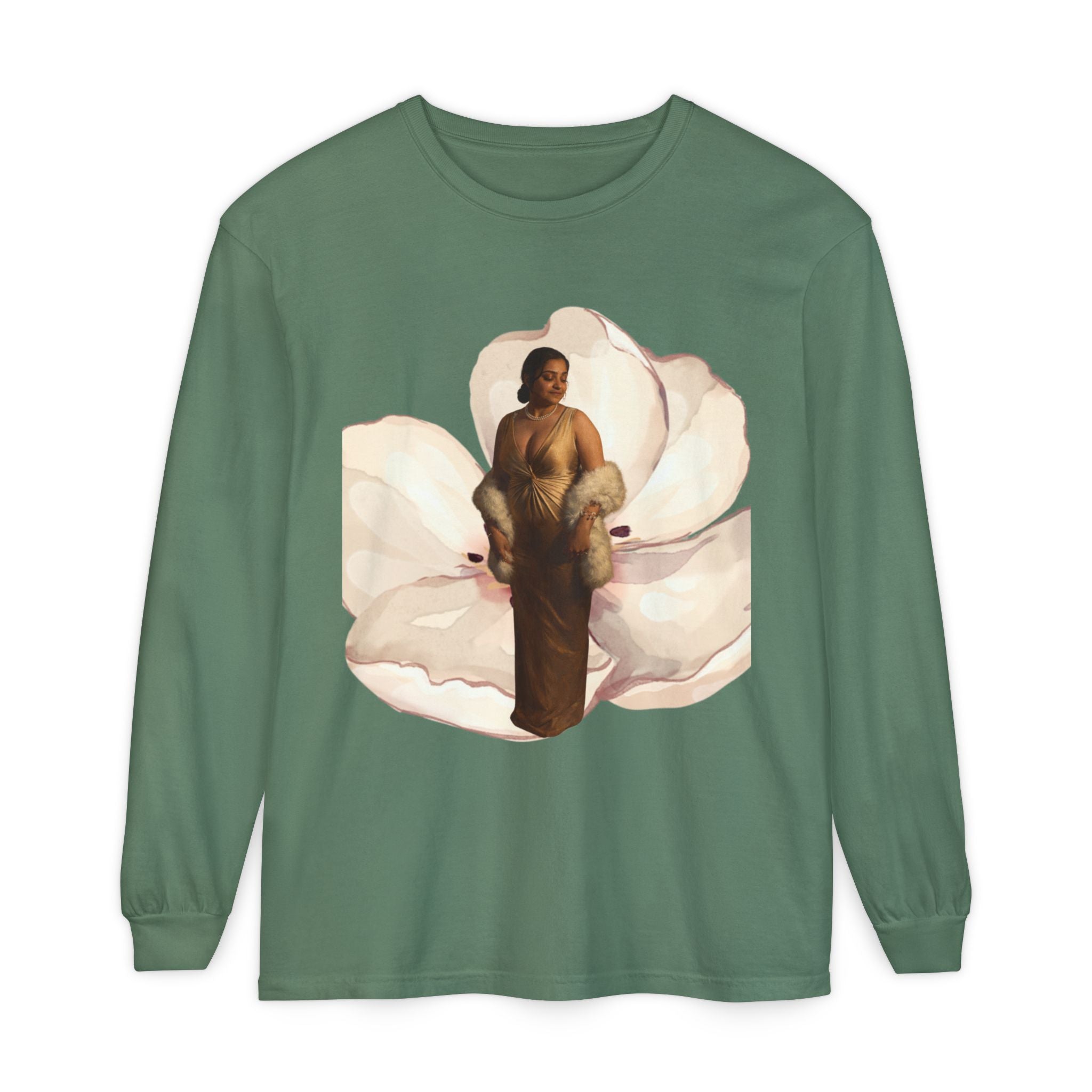 We Will Be Home Long Sleeve Tee — Floral Vintage Portrait Graphic