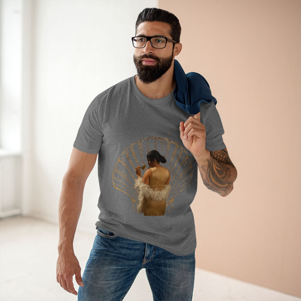 Vintage Vanity Tee — Antique Mirror & Shell Art Graphic T-Shirt