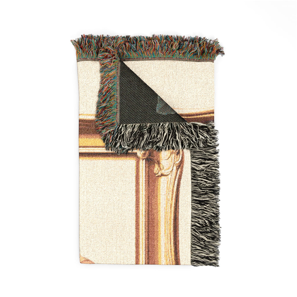 Vintage Portrait Woven Blanket — Framed Classical Art Throw