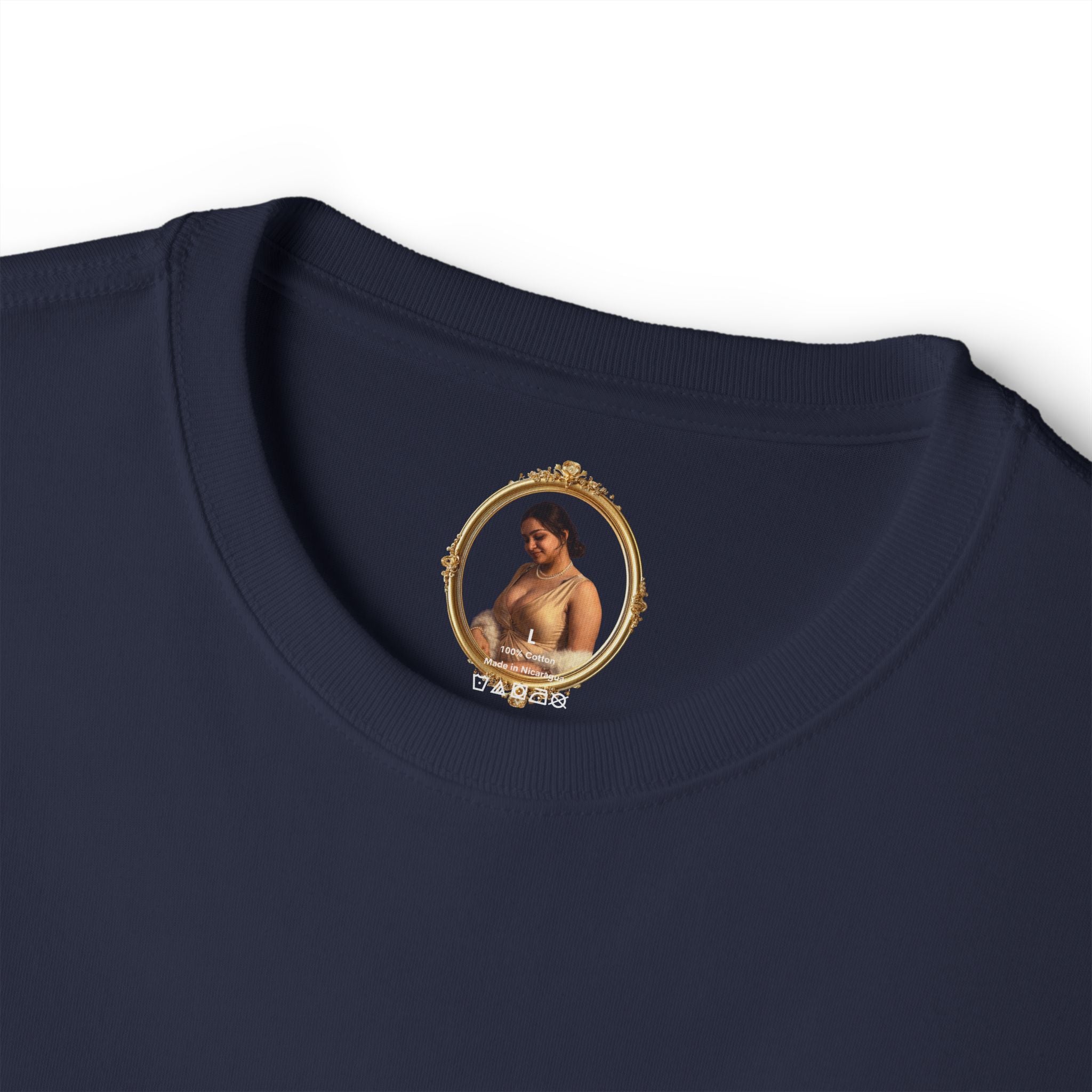Vintage Portrait Tee — Woman with Fan Graphic Boxy T-Shirt