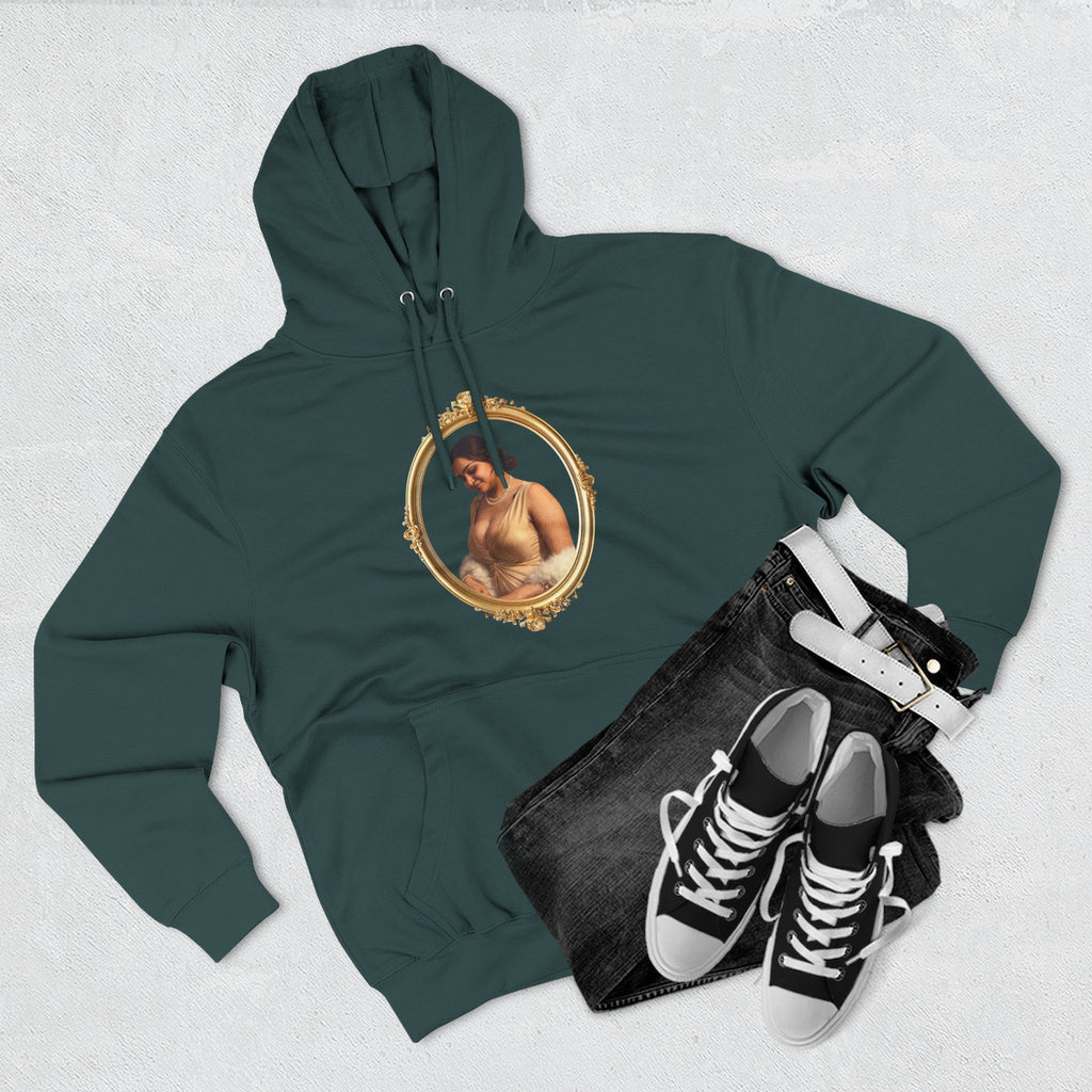 Portrait Hoodie — Vintage Frame Romantic Art Pullover