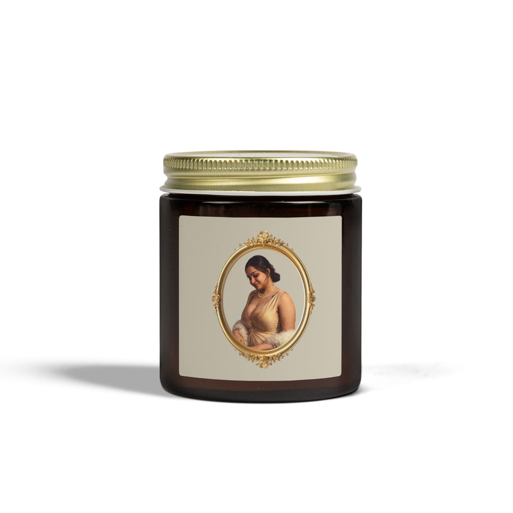 Coconut Apricot Soy Jar Candle — Floral Pearl Design (4oz & 9oz)