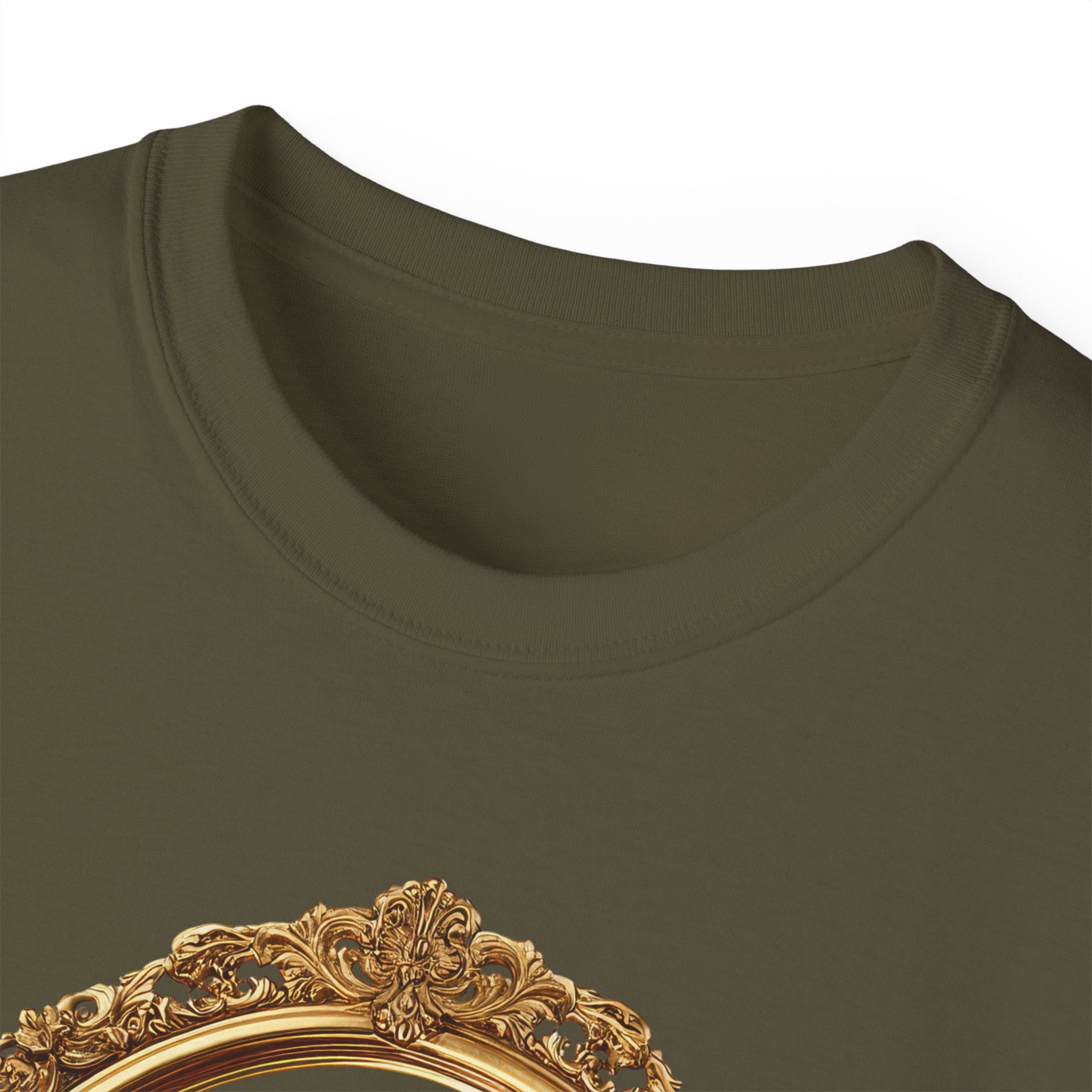 Angel Portrait T-Shirt — Vintage Gold Framed Guardian Tee