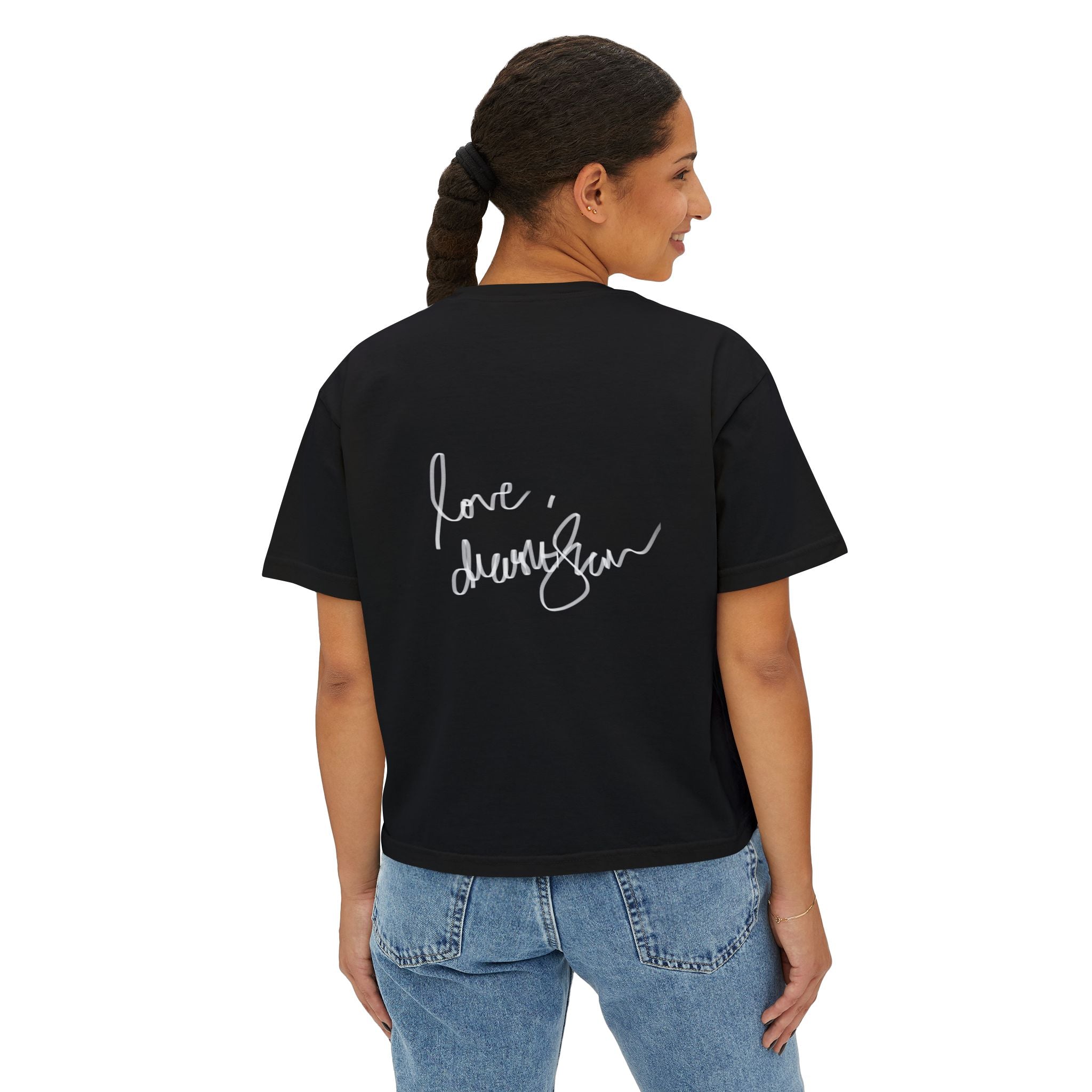 Boxy Tee — 'We Will Be Home' Vintage Angel Art Cropped T‑Shirt